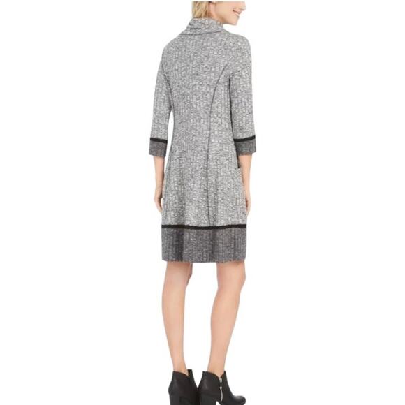 Robbie Bee Gray Cowl Neck Sweater Dress Knee Length Lagenlook Sz XL Career Fall - Picture 2 of 12
